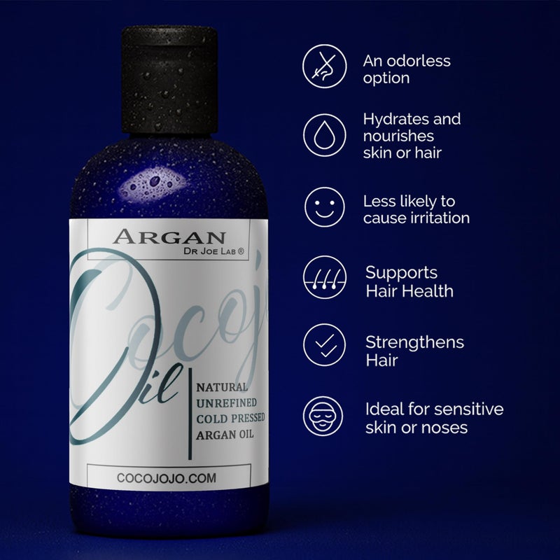 cocojojo Argan Oil - Cold Pressed 8 oz Pure Natural Extra Virgin Unrefined Argan Moroccan Marrakesh Oil Moisturizer Hair Face Lips Body Scalp Skin - Image 3