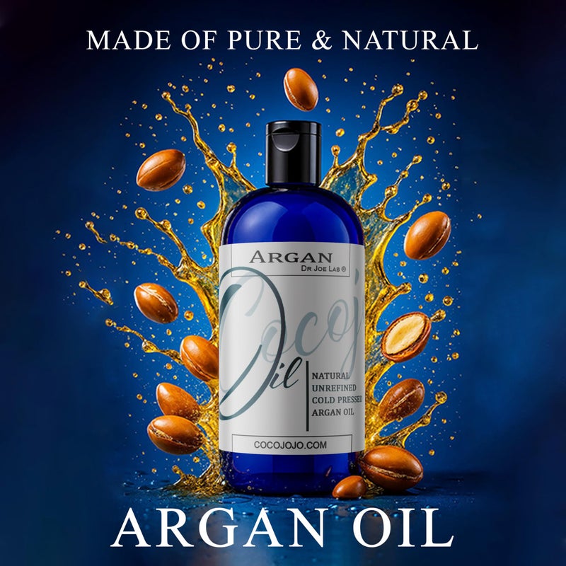 cocojojo Argan Oil - Cold Pressed 8 oz Pure Natural Extra Virgin Unrefined Argan Moroccan Marrakesh Oil Moisturizer Hair Face Lips Body Scalp Skin - Image 2
