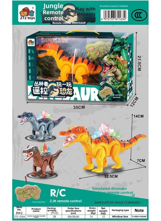 Generic - Children's Fun Dinosaur Toys 272-221A Remote Control Dinosaur Triceratops Toys Gift Box Wholesale-Color:272-226A-Specifications:A Single Style Must Be Shipped In Multiples Of 28 Sets - Image 1