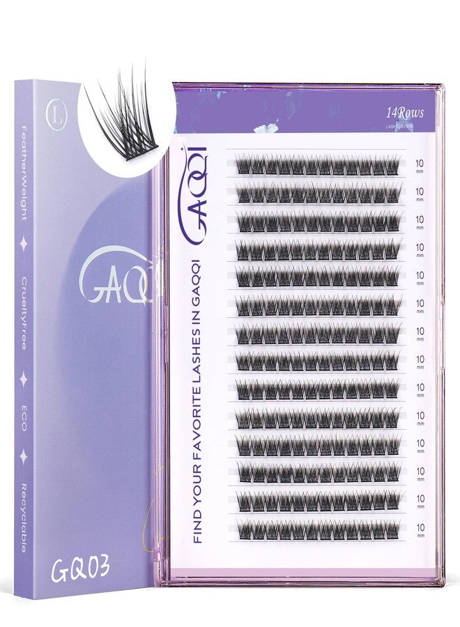 GAQQI Lash Clusters, Eyelash Cluster C Curl 10mm Cluster lashes, Individual Lashes 168pcs False Eyelashes Wispy Cluster Eyelash Extensions (GQ03, C Curl, 10mm) - Image 1