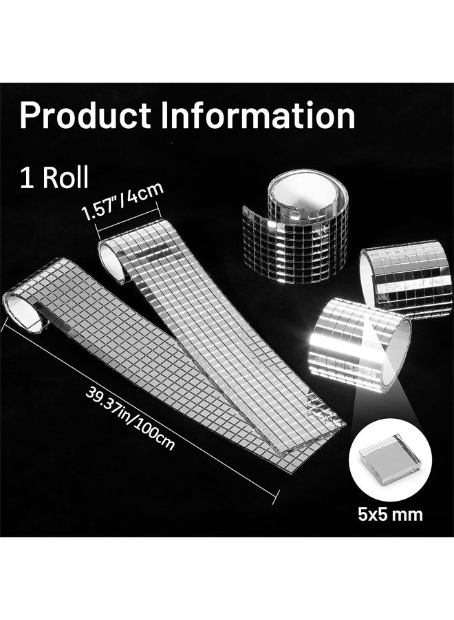 HQ-GAMING Disco Ball Tiles, Self-Adhesive Mirror Tiles for Crafts, Small Mirror Mosaics Tiles for Indoor Decoration, DIY Disco Balls, Vases, Cups, Photo Frames (Silver) - Image 2