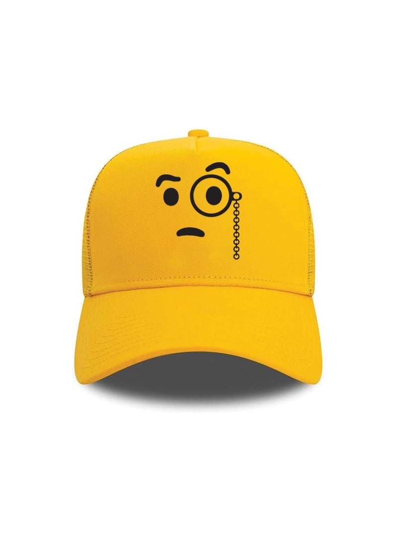 PRINTSHOP4ME Kids Yellow Smiley Face Mesh Cap With Adjustable Plastic Closure–Unisex Baseball Hat For Boys And Girls–Perfect For Outdoor Activities,Sports - Image 3
