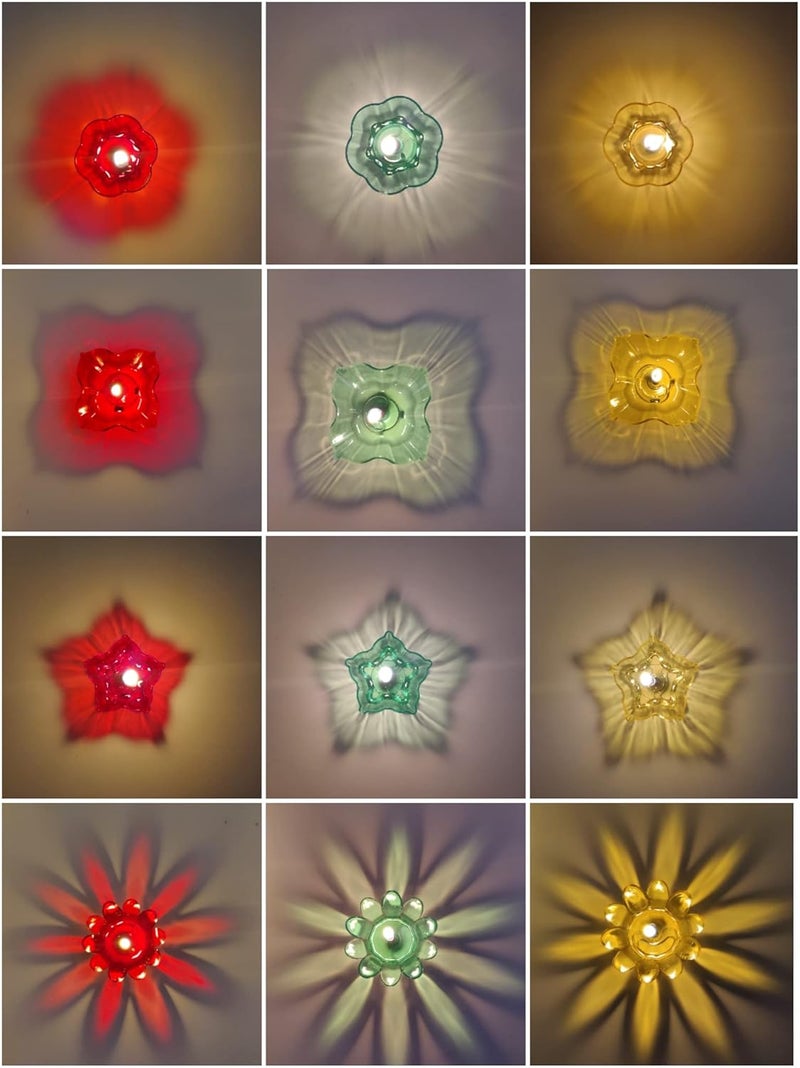 Anshri Pack of 12 3D Reflective Shadow Diyas for Diwali Decoration Item for Home Decor Dipawali Diya Transparent Oil and Water Diya Deepawali Decoration Diya bati Reflection Diya Set 12 - Image 1