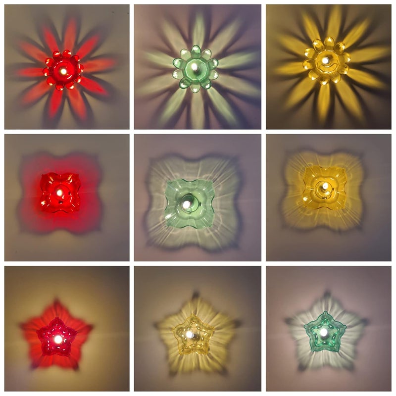 Anshri Pack of 12 3D Reflective Shadow Diyas for Diwali Decoration Item for Home Decor Dipawali Diya Transparent Oil and Water Diya Deepawali Decoration Diya bati Reflection Diya Set 12 - Image 3