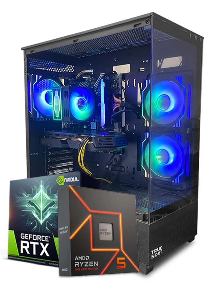 Truenort Nova Strike Gaming PC – AMD Ryzen 5 7600X  | 16GB RAM | 1TB SSD |NVIDIA GeForce RTX 5060 Graphic Card | Windows 11 Pro | TrueNort RGB Gaming Case Black - Image 1