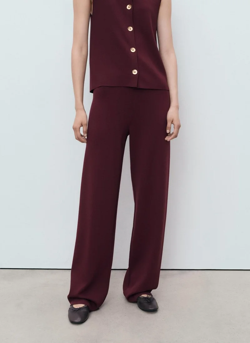 مانجو Knitted trousers with elastic waistband