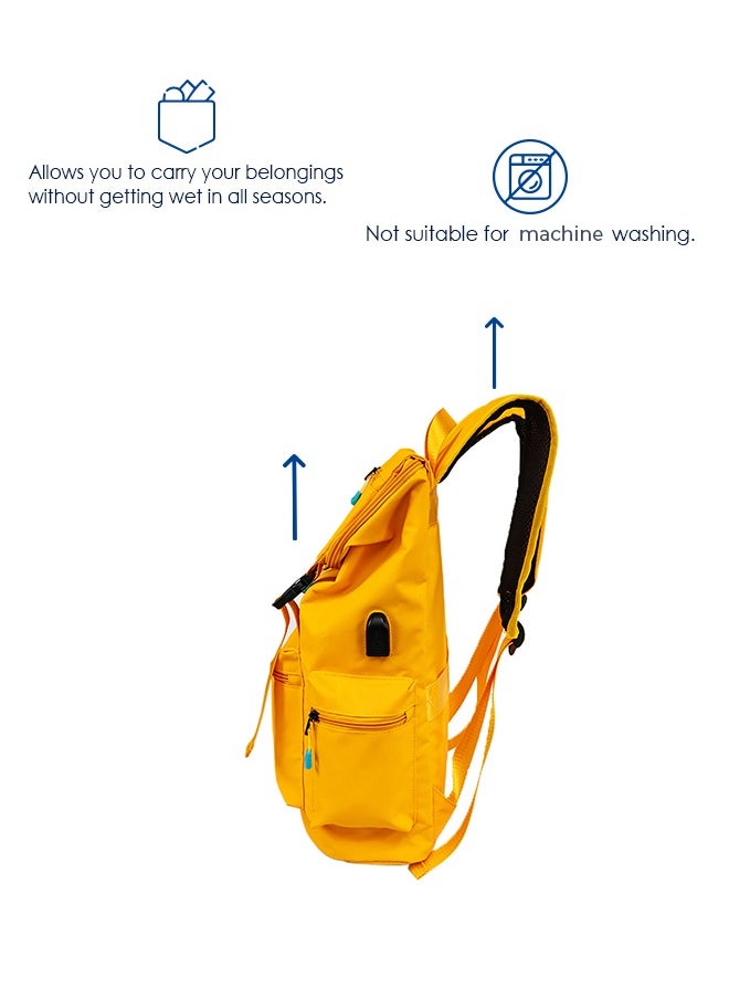 Anemoss - Laptop Backpack, Waterproof Backpack for Women and Men, Office Bag with Laptop Compartment, 15-inch Laptop and Notebook, Backpack for Travel Hiking, Yellow - Image 1