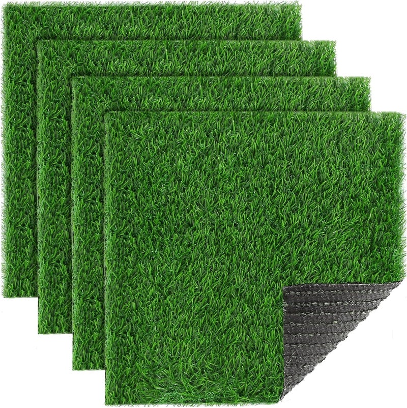 XLX TURF 12X12 Artificial Grass Table Placemats 4 Pack Green Fake Turf Square Decor Golf Theme Party Birthday Baby Shower Wedding Holiday - Image 1