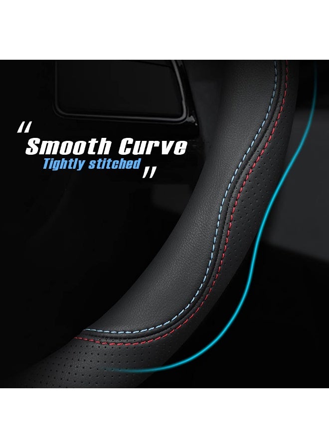 Arabest Steering Wheel Cover Compatible with Toyota RAV4 2001-2023, Breathable Premium Leather Car Steering Wheel Cover, Anti-Slip Design, A-Style - Image 4