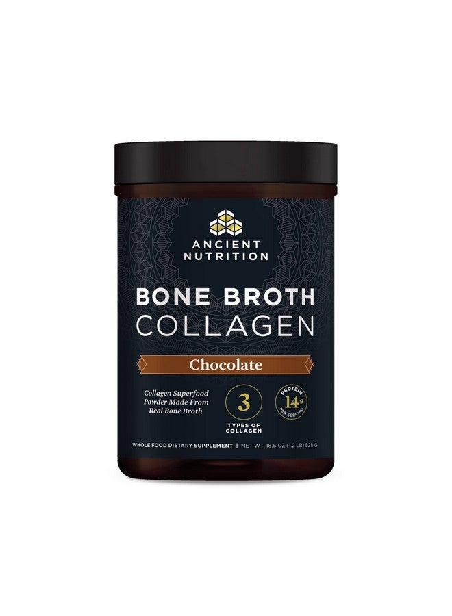 Ancient Nutrition مسحوق الكولاجين مرق العظام الكولاجين بالشوكولاتة الببتيدات المتعددة المحللة يدعم البشرة والأظافر مكمل المفاصل 30 وجبة 18.6 أونصة - Image 2