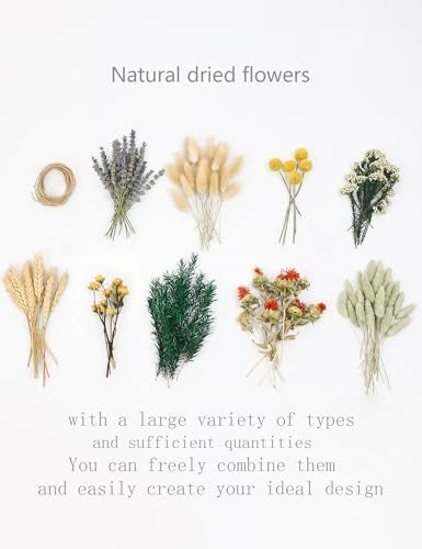 xin's convey DIY Natural Dried Flower Set, Bulk Dried Flowers for Vase, Dried Flowers with Stems, Dried Roses, Mini Dried Flower Bouquets.(Brown) - Image 4