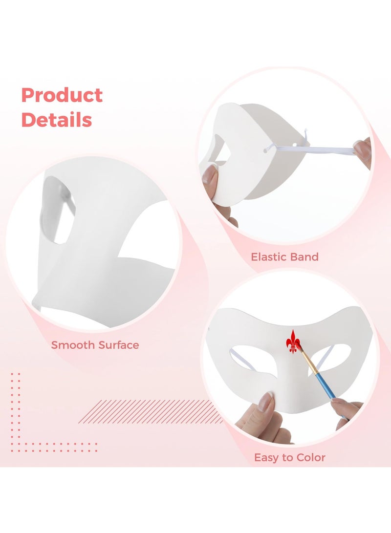 SYOSI أقنعة عين ورقية بيضاء فارغة من SYOSI عدد 24، قناع حفل تنكري DIY، قناع عين نصف الوجه للفنون اليدوية، قناع ورقي فارغ للفنون الورقية لحفلات ماردي/كوسبلاي/حفلات/تنكرية/أداء مسرحي - Image 4