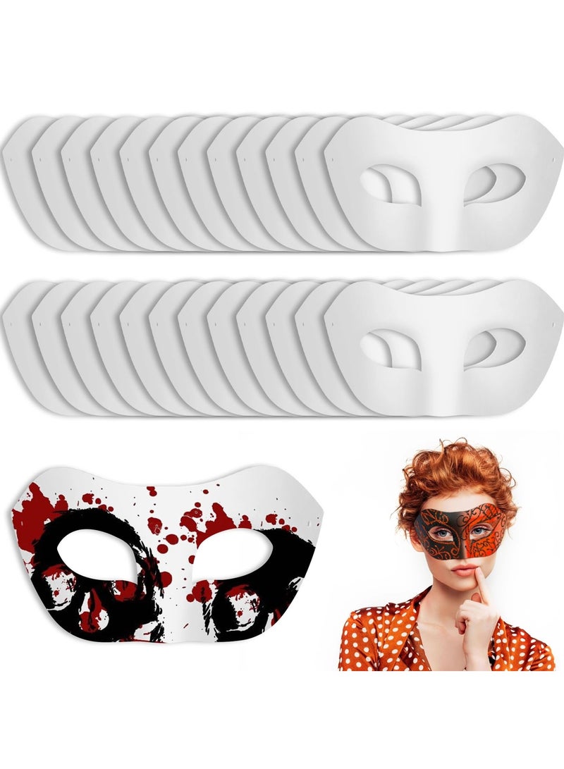 SYOSI أقنعة عين ورقية بيضاء فارغة من SYOSI عدد 24، قناع حفل تنكري DIY، قناع عين نصف الوجه للفنون اليدوية، قناع ورقي فارغ للفنون الورقية لحفلات ماردي/كوسبلاي/حفلات/تنكرية/أداء مسرحي - Image 1