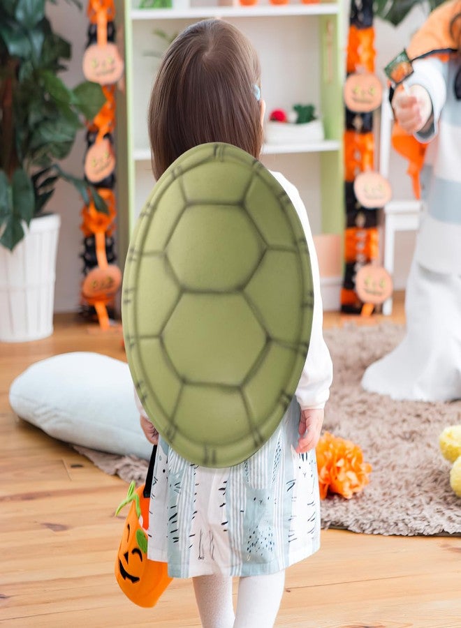 TOYANDONA 4pcs Turtle Shell Props Party Tortoise Shell Props Turtle Cosplay Costume Turtle Shell Costume Soft Turtles Dress up Kids Shells Novelty Turtle Shell Outfit Carapace Eva Dark Green - Image 4