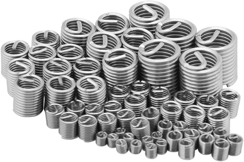 Ejoyous 60 Pcs Wire Thread Inserts kit, M3 M4 M5 M6 M8 M10 Stainless Steel Wire Screw Sleeve Thread Repair Kit for Helical Repair, Eliminate Screw Hole Deviation - Image 1