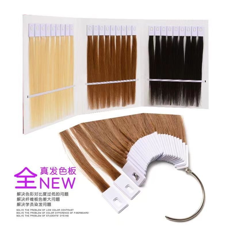 لوحة ألوان صالون الشعر الحقيقي لفحص صبغ الشعر، صبغ الشمع، ممارسة لف الشعر، بطاقة ألوان حزمة الشعر، صبغة التبييض 6 درجات لون 30 شعاع - Image 5