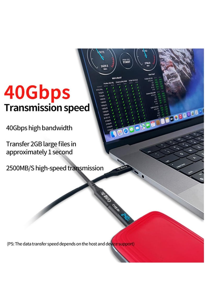 SYOSI USB C Adapter 2Pack 240W Male to Female Extension Type Power Meter Tester with Digital Display for iPad Pro iPhone 15 Max MacBook Laptop and All Cable - Image 3