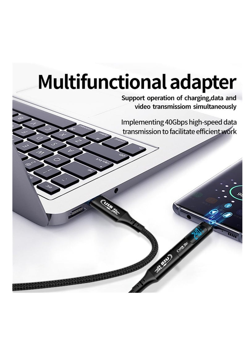 SYOSI USB C Adapter 2Pack 240W Male to Female Extension Type Power Meter Tester with Digital Display for iPad Pro iPhone 15 Max MacBook Laptop and All Cable - Image 5