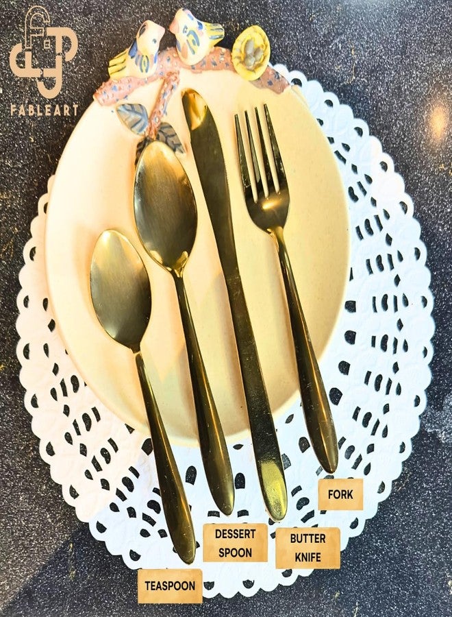 Fableart Stainless Steel Spoon Set (Pack of 4) | Durable, Rust-Resistant & Multipurpose Cutlery Set for Dining, Tea & Dessert Use Spoons Set (4) - Image 2
