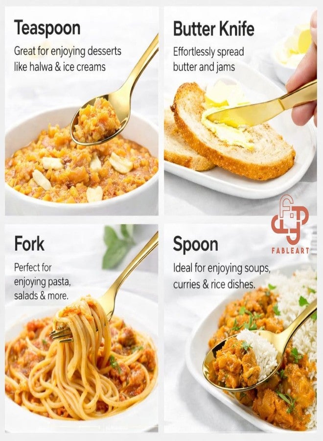 Fableart Stainless Steel Spoon Set (Pack of 4) | Durable, Rust-Resistant & Multipurpose Cutlery Set for Dining, Tea & Dessert Use Spoons Set (4) - Image 4