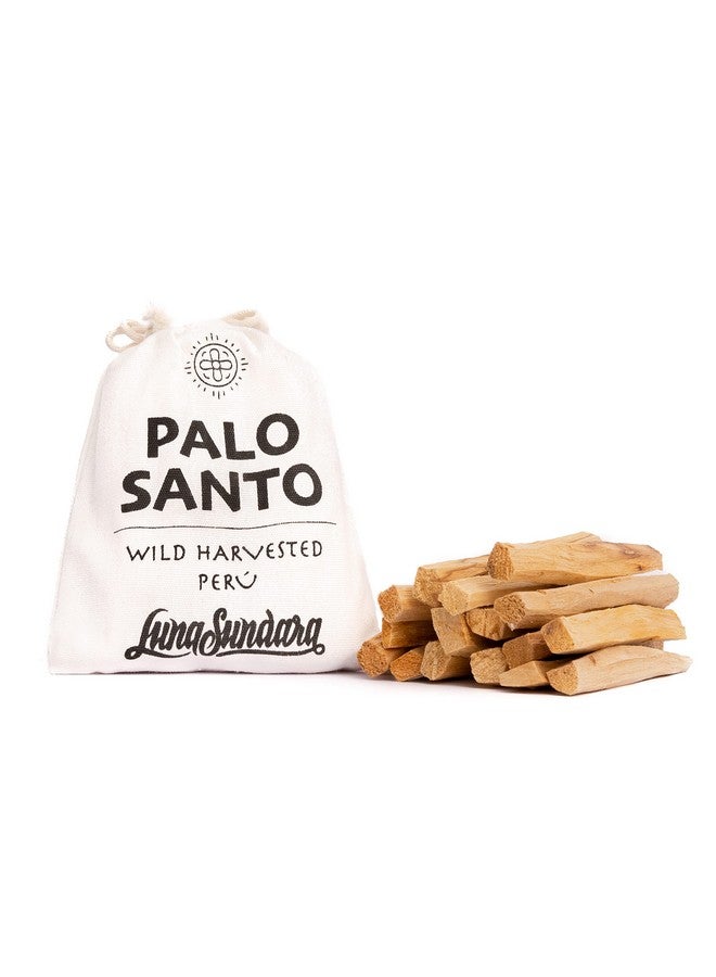 Luna Sundara Palo Santo Sticks From Peru Sustainably Wild Harvested Quality Hand Picked 100 Grams Authentic Smudge Sticks Includes A Reusable Drawstring Bag.  - Image 1