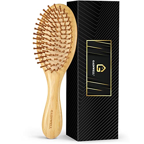 GAINWELL Bamboo Hair Brush for Hair Growth Natural Bamboo Bristles Detangling Wooden Paddle Hairbrush for Massaging Scalp for Women Men and Kids for All Hair Types with Ergonomic handle