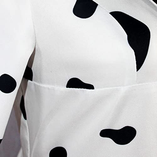 Akokvlar Girls Dalmatian Print Costume Vintage Halloween Dress Up Outfit (9-10 Years, White) - Image 5