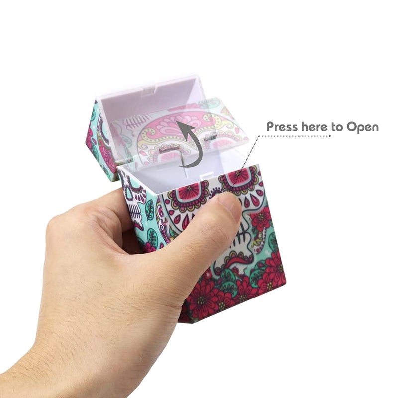 Honeypuff علبة سجائر - علبة حامل سجائر بحجم عادي بتصميم جمجمة (6 علب) (عادي-6 علب) - Image 3