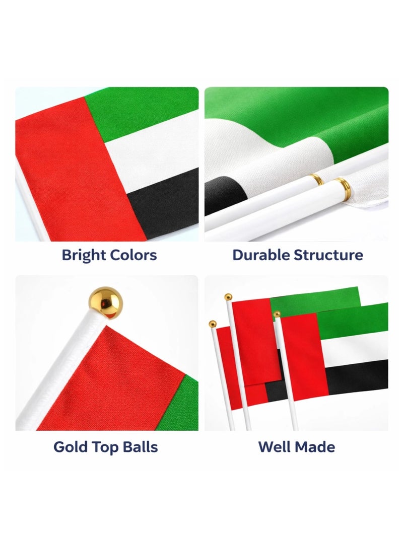 UAE Hand Flags 10PCS Set, Handheld Small UAE Flags for National Day, Events, School Activities & Party Decorations - Image 5
