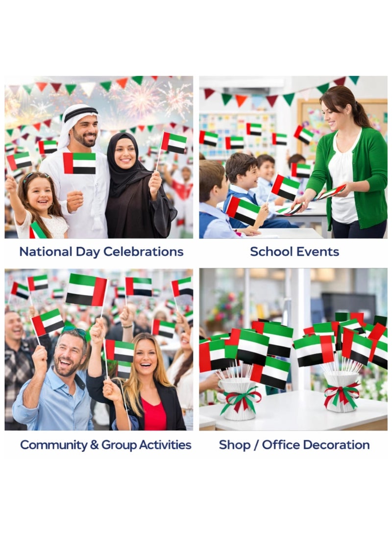 UAE Hand Flags 10PCS Set, Handheld Small UAE Flags for National Day, Events, School Activities & Party Decorations - Image 4