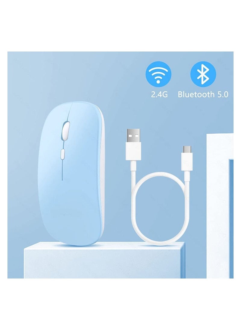 Arabic and English Keyboard and Mouse Combo, Ultra-Slim Portable Compact, Round Cap Color Keyboard Wireless Bluetooth Connection Compatible with iOS Android Windows  - Image 3