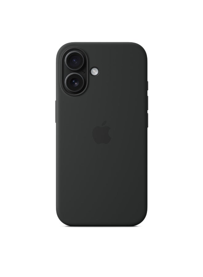 ابل  جراب سيليكون لجهاز iPhone 16 مزود بمج سيف - أسود - Image 5