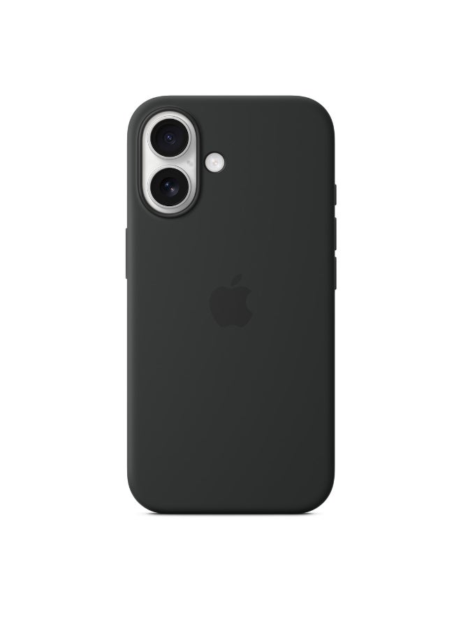 ابل  جراب سيليكون لجهاز iPhone 16 مزود بمج سيف - أسود - Image 4