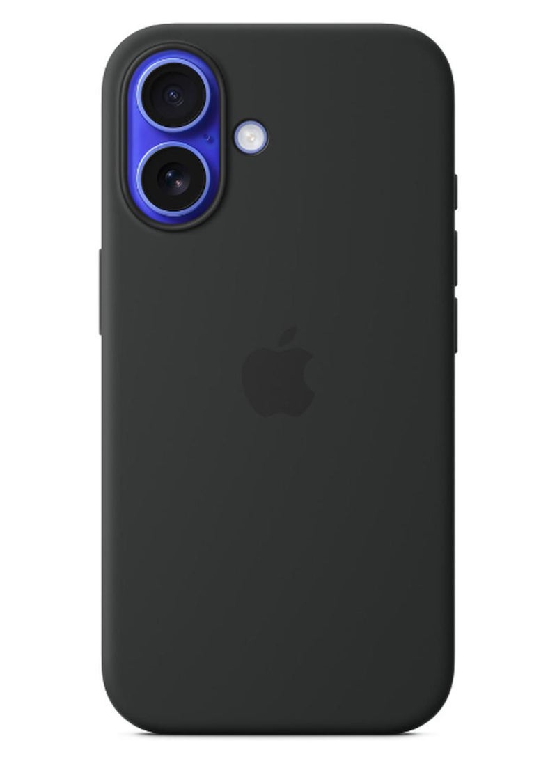ابل  جراب سيليكون لجهاز iPhone 16 مزود بمج سيف - أسود - Image 1