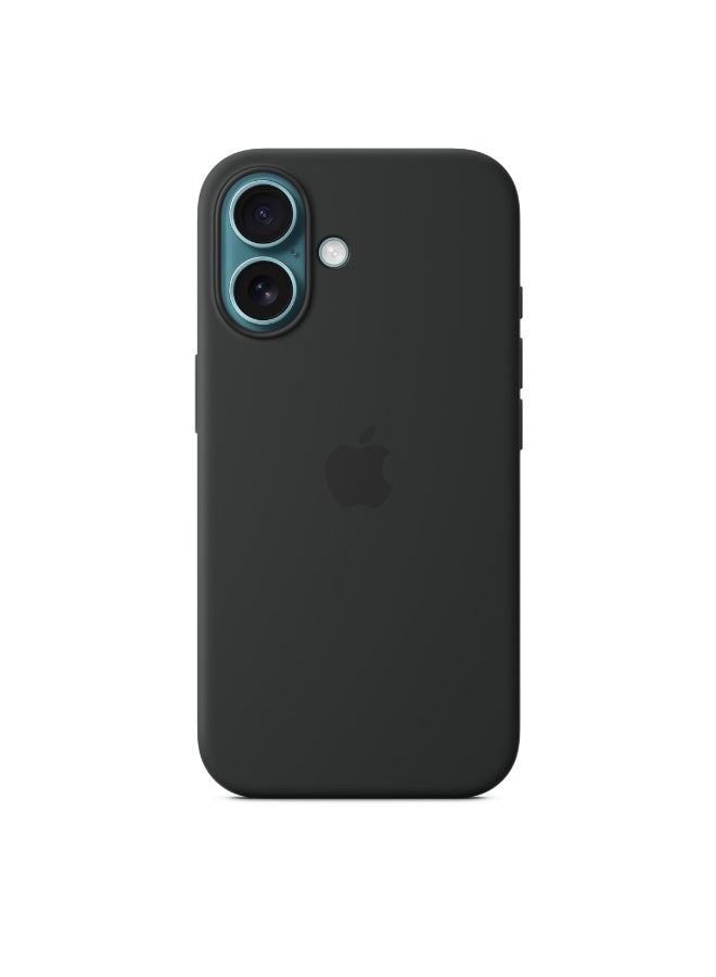 ابل  جراب سيليكون لجهاز iPhone 16 مزود بمج سيف - أسود - Image 2