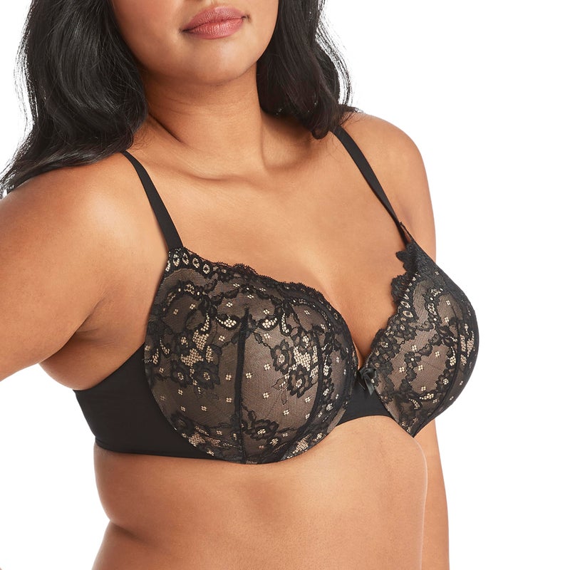 Maidenform womens Love the Lift & in Demi Dm9900 Push Up Bra, Black/Body Beige Lace, 40D US - Image 2