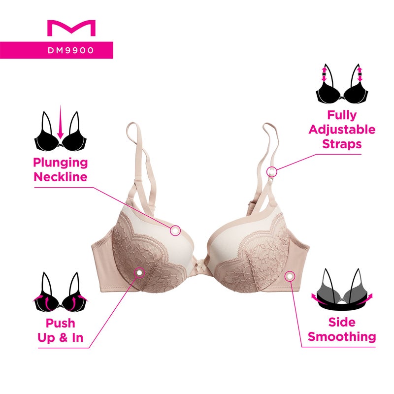 Maidenform womens Love the Lift & in Demi Dm9900 Push Up Bra, Black/Body Beige Lace, 40D US - Image 5