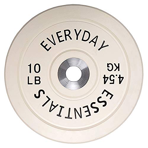 BalanceFrom Color Coded Olympic Bumper Plate Weight Plate with Steel Hub, 10LB Single - Image 1