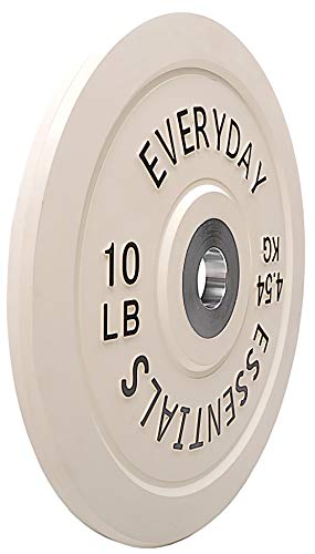 BalanceFrom Color Coded Olympic Bumper Plate Weight Plate with Steel Hub, 10LB Single - Image 2