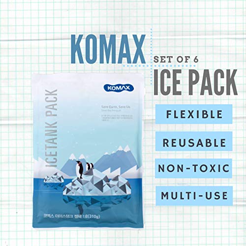 Komax Reusable Gel Ice Packs for Lunch Bags, Set of 6, Slim Design, 8 Hour Cooling, BPA-Free, Food-Safe - Image 3