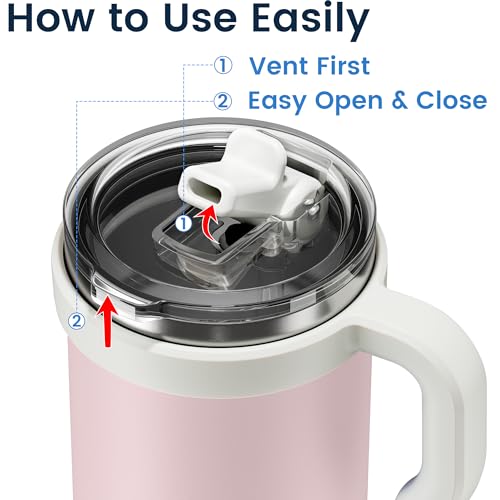 SILICANICE For Iced Coffee & Smoothies – Never Drink from a Moldy Lid Again: 24oz Hygienic Tumbler, 100% Leakproof Lid & Removable Foldable Spout. Reinforced Base, Fits Cup Holders-Pink sand - Image 2