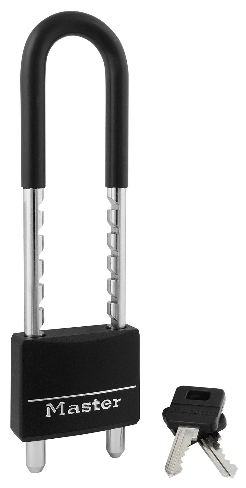 Master Lock Master Lock 527D Adjustable Shackle Padlock with Key, Black  - Image 1