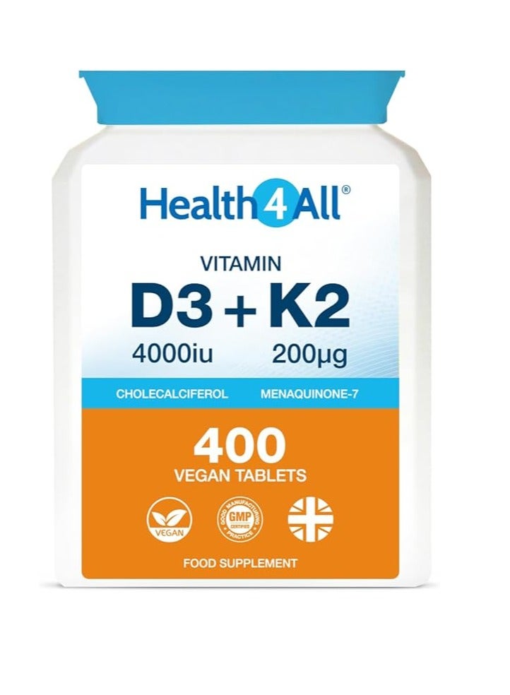 هيلث فور أول فيتامين د3 4000 وحدة دولية وفيتامين ك2 200 ميكروجرام 400 قرص