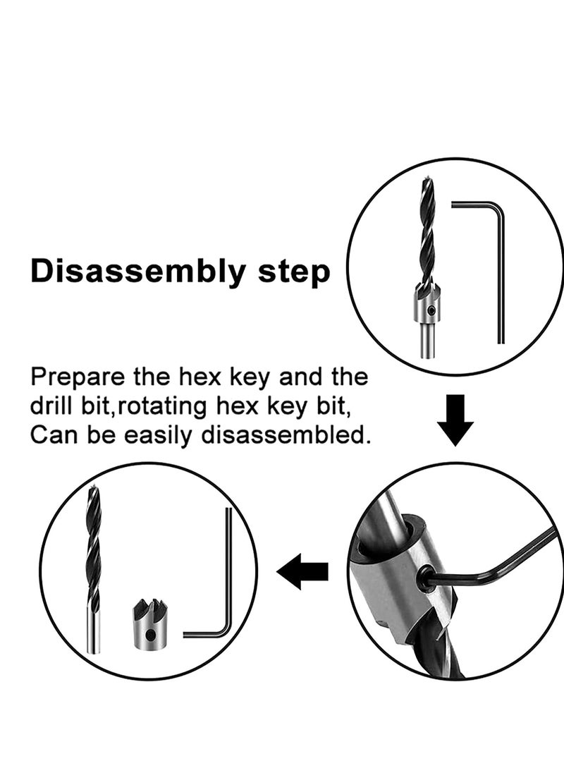KASTWAVE - 7-Piece High Speed Steel Countersink Drill Bit with One L-wrench Silver 13.00 x 3.00 x 11.00cm - Image 1