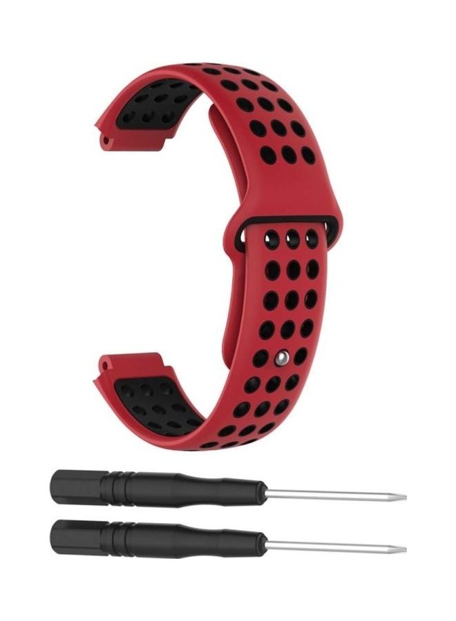 NIBEMINENT Double Colour Silicone Sport Wrist Strap for Garmin Forerunner 220 / Approach S5 S20 Red - Image 2
