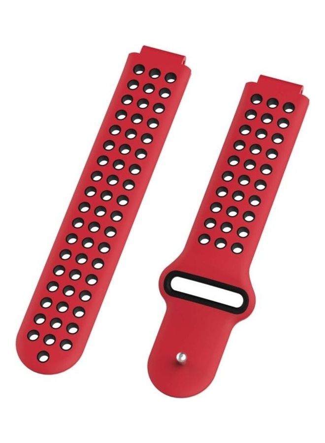 NIBEMINENT Double Colour Silicone Sport Wrist Strap for Garmin Forerunner 220 / Approach S5 S20 Red - Image 3