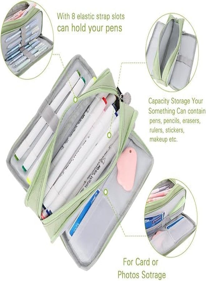 دروبوسيل حقيبة أقلام مميزة من دروبوزال، متينة وأنيقة وواسعة، منظم للأقلام وأقلام الرصاص والملحقات الصغيرة، مثالية للمدرسة والمكتب والسفر، عبوة من قطعة واحدة (حقيبة مميزة بنقشة الفستق). - Image 4