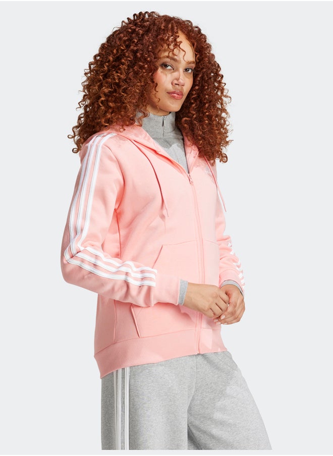 Adidas Essentials 3-Stripes Full-Zip Fleece Hoodie  - Image 4