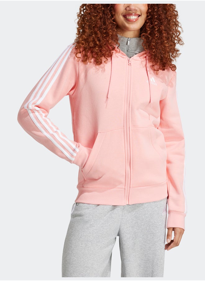 Adidas Essentials 3-Stripes Full-Zip Fleece Hoodie  - Image 2
