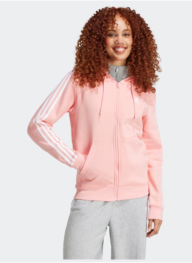 Adidas Essentials 3-Stripes Full-Zip Fleece Hoodie  - Image 1
